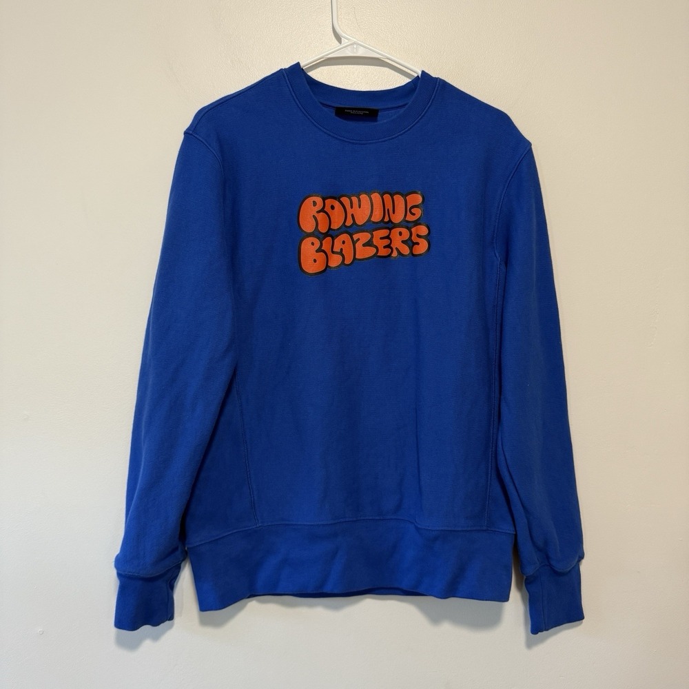 Rowing Blazers‎ Bubble Graffiti Logo Blue Sweatshirt Size Medium